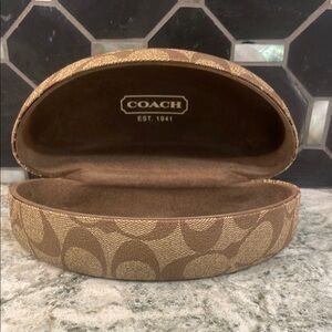 Coach Tan and Brown Signature Eyeglass Case